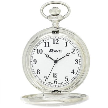 Ravel Pocket Watch Chrome with Date R100110