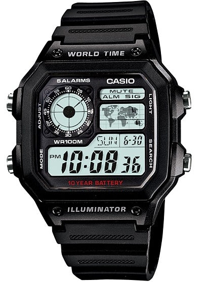CASIO Casio Watch  ILLUMINATOR WORLDTIME 	AE-1200WH-1AVDF-0
