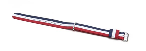 Authentic Daniel Wellington Watch Strap Cambridge Silver Navy White Red Stripe for 0403DW