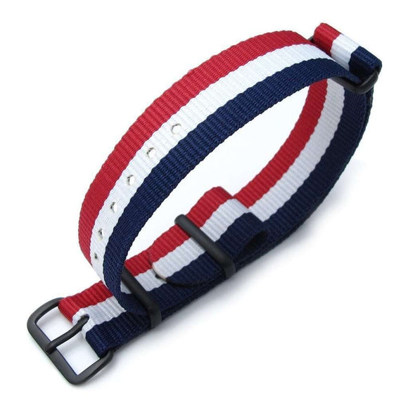 Strapcode N.A.T.O Watch Strap MiLTAT 18mm G10 military watch strap ballistic nylon armband, PVD - French Flag Edition