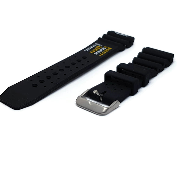 Diving Watch Strap Heavy Duty Black Rubber Extra Long ND Limits 20mm, 22mm