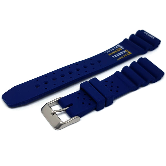 Diving Watch Strap Blue Heavy Duty Rubber Extra Long ND Limits 20mm, 22mm