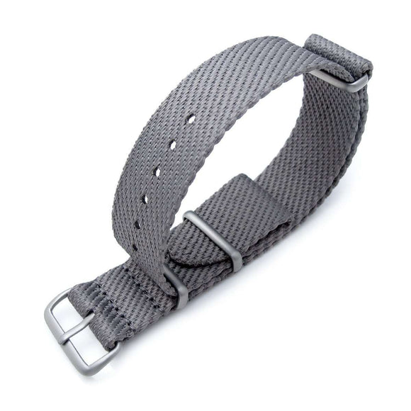 Strapcode N.A.T.O Watch Strap MiLTAT 20mm G10 Military NATO Watch Strap, Waffle Nylon Armband, Brushed - Military Grey