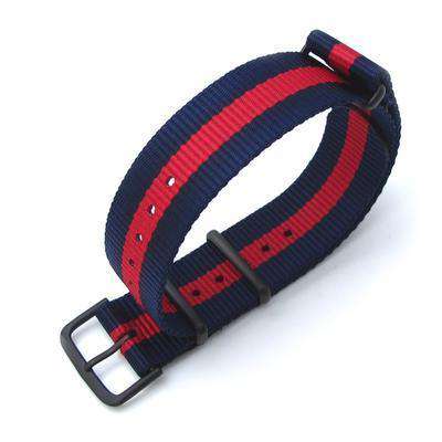 Strapcode N.A.T.O Watch Strap MiLTAT 20mm G10 military watch strap ballistic nylon armband, PVD - Red & Blue Stripes