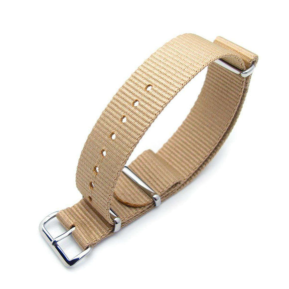 Strapcode N.A.T.O Watch Strap MiLTAT 20mm G10 military watch strap ballistic nylon armband, Polished - Sand
