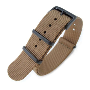 Strapcode N.A.T.O Watch Strap 20mm G10 Military Watch Band Nylon Strap, Brown, PVD Black, 260mm