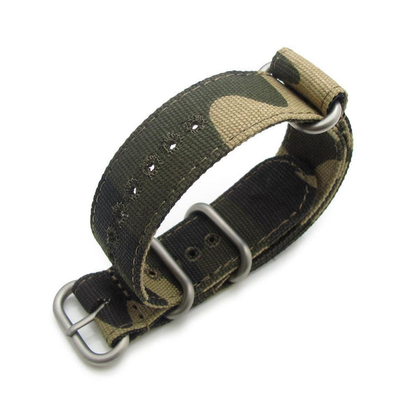 Strapcode N.A.T.O Watch Strap 20mm MiLTAT Canvas G10 military watch strap, military color with lockstitch round hole, camouflage pattern