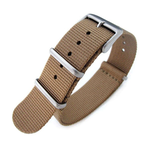 Strapcode N.A.T.O Watch Strap 20mm G10 Military Watch Band Nylon Strap, Brown, Sandblasted, 260mm