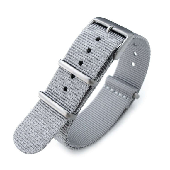 Strapcode N.A.T.O Watch Strap 20mm G10 Military Watch Band Nylon Strap, Military Grey, Sandblasted, 260mm