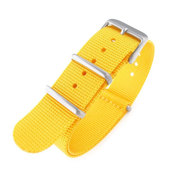 Strapcode N.A.T.O Watch Strap 20mm G10 Military Watch Band Nylon Strap, Yellow, Sandblasted, 260mm