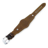 Strapcode Military Watch Strap 20mm Hezzo Bund Military Style Double-layer Watch Strap, Scratch Brown Pattern Leather of Art
