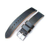 20mm, 22mm MiLTAT Horween Chromexcel Watch Strap, Blackish Green, Grey Stitching