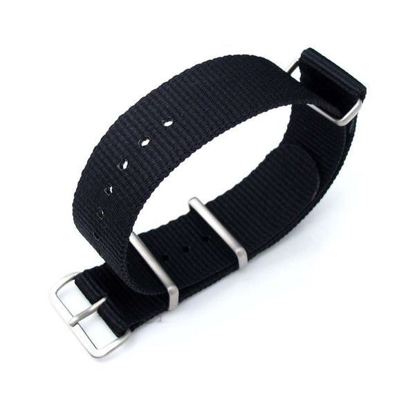 Strapcode N.A.T.O Watch Strap MiLTAT 21mm G10 NATO Military Watch Strap Ballistic Nylon Armband, Brushed - Black