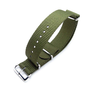 Strapcode N.A.T.O Watch Strap MiLTAT 24mm G10 military watch strap ballistic nylon armband, Polished - Forest Green
