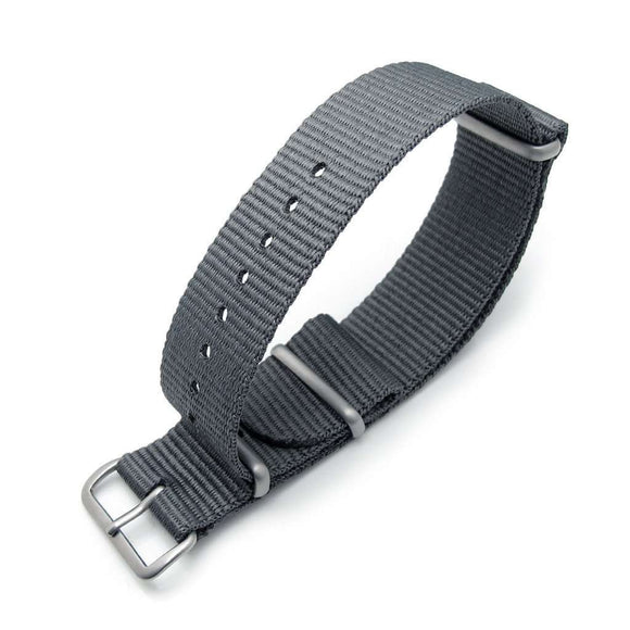 Strapcode N.A.T.O Watch Strap MiLTAT 22mm G10 military watch strap ballistic nylon armband, Brushed - Grey