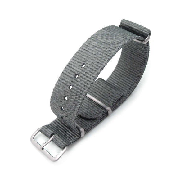Strapcode N.A.T.O Watch Strap MiLTAT 22mm G10 Military Watch Strap Ballistic Nylon Armband, Brushed - Military Grey