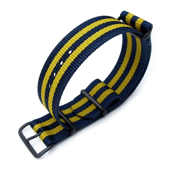 MiLTAT 18mm, 20mm or 22mm G10 Military Watch Strap Ballistic Nylon Armband, PVD - Double Yellow and Blue