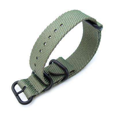 Strapcode N.A.T.O Watch Strap MiLTAT 22mm G10 Military Waffle ZULU Watch Strap, Nylon Armband, PVD - Military Green