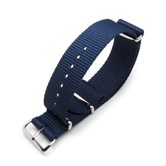 Strapcode N.A.T.O Watch Strap MiLTAT 24mm G10 military watch strap ballistic nylon armband, Polished - Navy