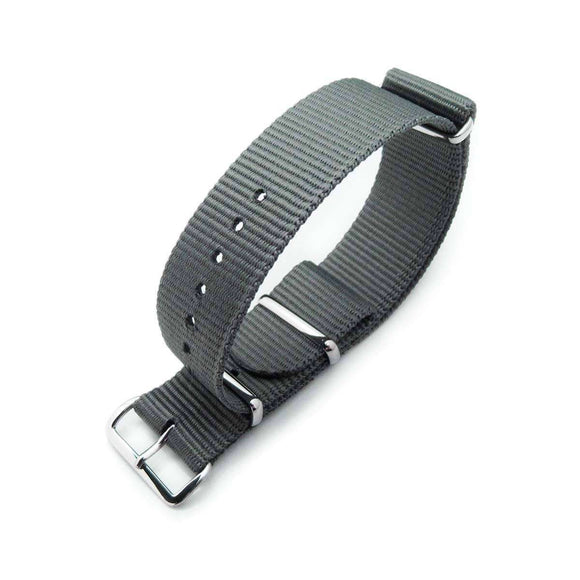 Strapcode N.A.T.O Watch Strap MiLTAT 22mm G10 Military Watch Strap Ballistic Nylon Armband, Polished - Military Grey