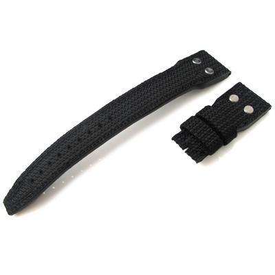 Strapcode Fabric Watch Strap 22mm MiLTAT Black Honeycomb Nylon IWC Big Pilot replacement Rivet Strap