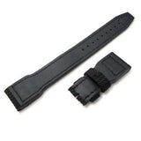Strapcode Fabric Watch Strap 22mm MiLTAT Black Honeycomb Nylon IWC Big Pilot replacement Rivet Strap
