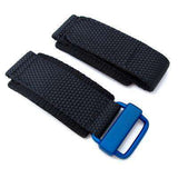 20mm, 22mm MiLTAT Honeycomb Black Nylon Velcro Fastener Watch Strap IP Blue Buckle, XL