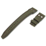 Strapcode Fabric Watch Strap 22mm MiLTAT Forrest Green Cordura 1000D IWC Big Pilot replacement Strap, D Brown Rivet Lug