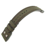 Strapcode Fabric Watch Strap 22mm MiLTAT Forrest Green Cordura 1000D IWC Big Pilot replacement Strap, D Brown Rivet Lug