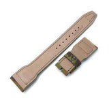 Strapcode Fabric Watch Strap 22mm MiLTAT Forest Camo Nylon IWC Big Pilot replacement Strap, Rivet Lug