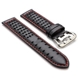 Strapsco Perforated Leather Rally Watch Strap