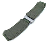 22mm MiLTAT Honeycomb Military Green Nylon Velcro Fastener Watch Strap with Brushed Stainless Buckle