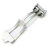 18mm or 20mm Deployment Buckle / Clasp 316L Solid Stainless Steel for Leather Watch Strap (Brush)