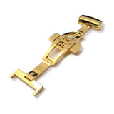 20mm, 22mm, 24mm Deployment Buckle / Clasp, Gold Plated Stainless Steel for Leather Strap