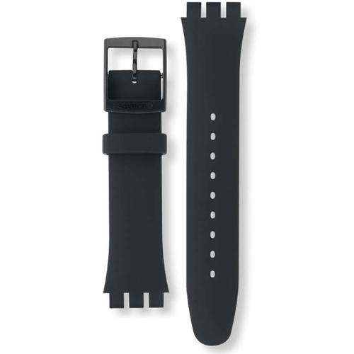 Authentic Swatch Watch Strap Silicone Black 19.5mm for Black Rebel and Black Lacquered