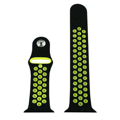 Apple iWatch Watch Strap Black/Yellow Sports Silicone 38mm and 42mm