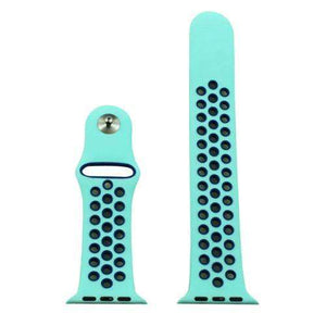 Apple iWatch Watch Strap Turquoise/Black Sports Silicone 38mm and 42mm