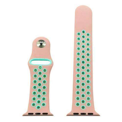 Apple iWatch Watch Strap  Pink/Turquoise Sports Silicone 38mm and 42mm