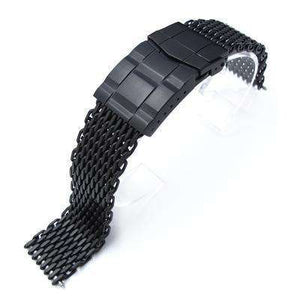 20mm Ploprof 316 Reform Stainless Steel SHARK Mesh Watch Band, Submariner Diver Clasp, PVD
