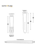 Black Rubber Watch Strap compatible with Casio  GA100, GA200 with Stainless Steel Buckle