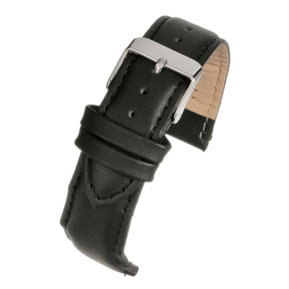 Leather Watch Strap Black Padded  - Economy Collection