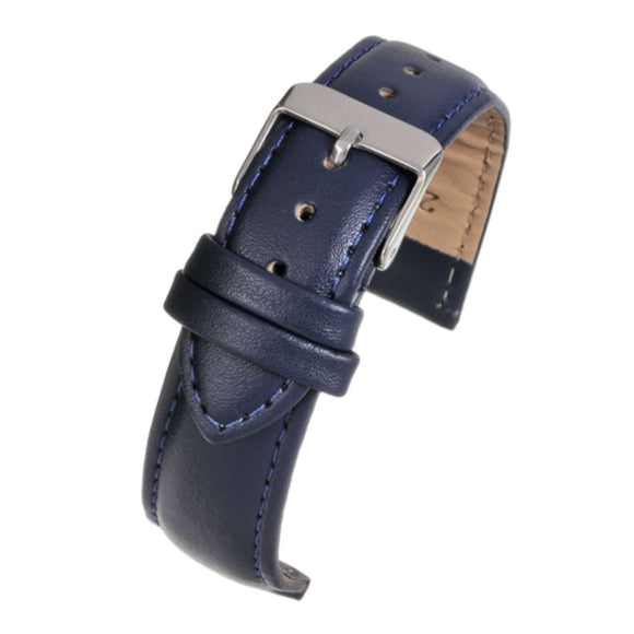 Leather Watch Strap Blue Padded   - Economy Collection