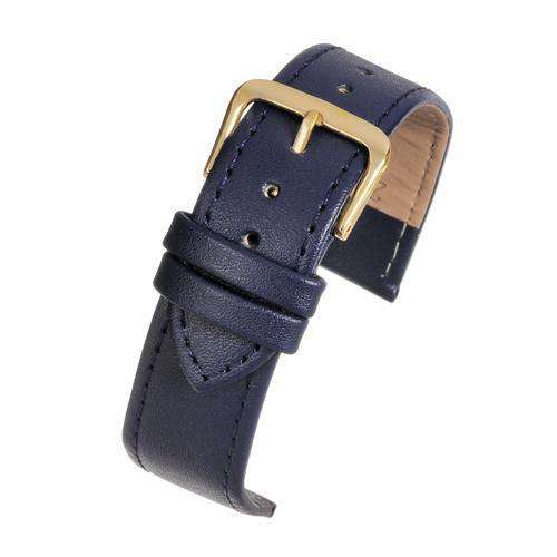 Leather Watch Strap Blue Stitched Economy Collection