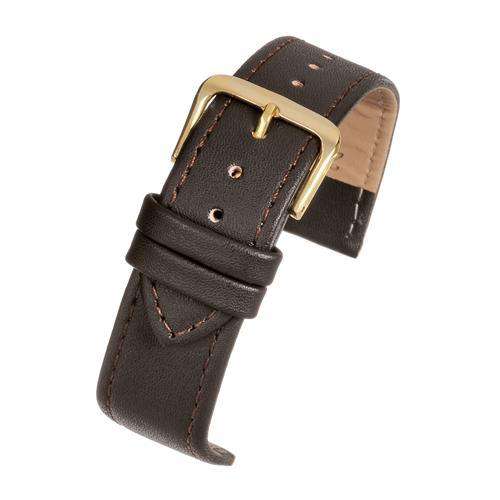 Leather Watch Strap Brown Stitched Economy Collection