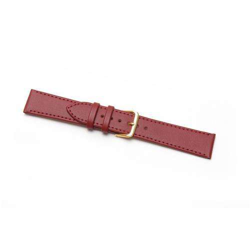 Leather Watch Strap Extra Long Red Stitched Economy Collection