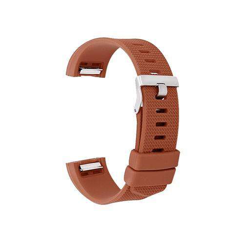 Watch Strap for FITBIT CHARGE Brown Silicone Rubber Sizes Large