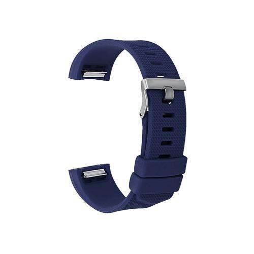 Watch Strap for FITBIT CHARGE Navy Blue Silicone Rubber Sizes Small and Large