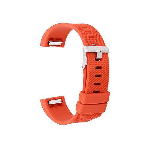 Watch Strap for FITBIT CHARGE Orange Silicone Rubber Sizes Small and Large