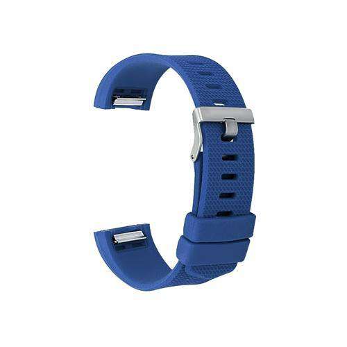Watch Strap for FITBIT CHARGE Dark Blue Silicone Rubber Sizes Small and Large