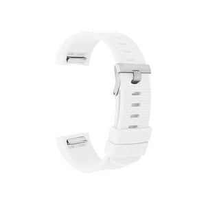Watch Strap for FITBIT CHARGE White Silicone Rubber Sizes Small and Large
